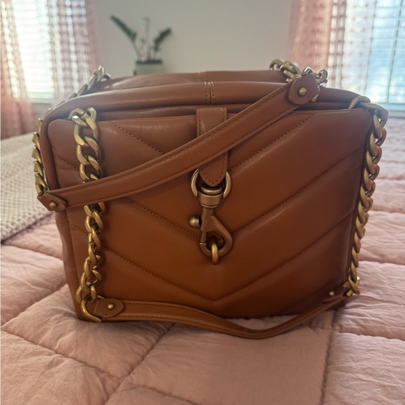 Rebecca Minkoff Handbags - Rebecca Minkoff Tan Leather Shoulder Bag with Gold Chain
